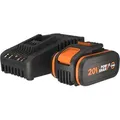 WORX WA3604, Batterie- & Ladegerät-Set, Lithium-Ion (Li-Ion), 4 Ah, 20 V, WORX, Bohrer, Elektro-Mehrzweckwerkzeug, Rotationshammer, Sander - Schwarz/Orange