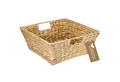 HMF Aufbewahrungskorb Präsentkorb, Geschenkkorb leer, Aufbewahrungskorb geflochten aus Wasserhyazinthe, 30 x 30 x 12 cm