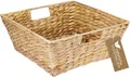 HMF Geschenketeller geflochten eckig 30 cm aus Wasserhyazinthe Flechtkorb