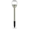 Relaxdays Solarlampen für außen, 6er Set, LED Garten Solarleuchten Kugel, Farbwechsel, wasserdicht, mit Erdspieß, silber