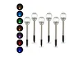 relaxdays Gartenleuchte 6er Set Garten Solarlampen Farbwechsel