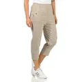 Cherry Berry 3/4-Hose Kurze Damen Sommerhose 3/4 lang Schlupfhose mit Stretchgewebe mit elatischen Bund, in Unifarben beige 42-44