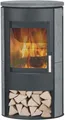 Fireplace Zaria, Freistehende Feuerstelle, Geschlossen, Brennholz, Pellet, Schwarz, Drinnen, Rund