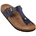 Biosoft Comfort & Easy Walk Biosoft Herren Sandalen Zehentrenner Leder Optik Größe 43 - 47 DAVID Sandale blau 45 EU
