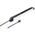 S-Conn Steckdosenleiste 09-20565, mit 1,5m Kabel, 6-fach in silber-schwarz, Überspannungsschutz, Schalter