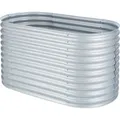 Blumfeldt High Grow Hochbeet Gartenbeet 160x80x80 cm Zink-Alu-Beschichtung Oval Silber-Metallic