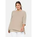 Sheego Blusenshirt Große Größen in leichter A-Linie mit Zipfelsaum beige 44/46