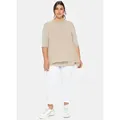 Sheego T-Shirt Blusenshirt beige|braun 44/46