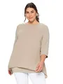 Sheego Damen Große Größen Blusenshirt in Leichter A-Linie mit Zipfelsaum Businessmode klassisch Rundhals-Ausschnitt -
