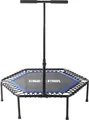 GORILLA SPORTS® Fitness Trampolin - 6-Fach Höhenverstellbarer Haltegriff, Leise Gummiseilfederung, 77cm Sprungfläche, bis 100kg Belastbar, Blau - Fitness-Trampolin, Jumping Fitness, Indoor/Outdoor
