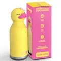 ASOBU Bestie Kindertrinkflasche mit Strohhalm – Isolierte Edelstahlflasche 420ml mit Entenkopf – Auslaufsicher & BPA-frei