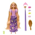 Mattel Disney Princess Rapunzel Modepuppe mit leuchtendem Haar und 4 weiteren Leuchtmöglichkeiten, Pascal-Figur und 7 Styling-Zubehörteilen, inspiriert vom Film Rapunzel – Neu verföhnt, JHL46