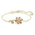 Swarovski Idyllia Armband, Vergoldetes Damenarmband mit Blumen-Motiv aus Bunten Kristallen in Verschiedenen Schliffen, Mit Karabinerschließe, Armbandlänge: 15.5-20 cm, Motivgröße: 1.3 x 2.3 cm