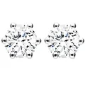 LÖB Damen Ohrstecker 925 Silber rhodiniert mit Zirkonia Strass Stein Stecker Diamant Form Ohrringe Stecker Rund Klein Weiß 6mm