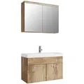 BADMÖBEL-SET Paso 3 Teile Kastanien Eiche - 80 x 35 x 55 cm