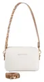 Mini Bag "ALEXIA", Handtasche Damen Tasche Damen Schultertasche, Gr. B/H/T: 23 cm x 16 cm x 6 cm, BIANCO/CUOIO