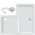 VILSTEIN® Duschwanne Sanitäracryl [90x120cm] - Stilvolle Duschtasse - Duschwanne Komplettset mit Siphon optional - 5cm flaches Duschbecken mit Gefälle & Glasfaserverstärkung - Hochglanz Weiß