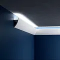 Fußleiste Weiß LED 7.5cm Hoch ACL-010 Fußleiste Modern Wasserfest 1 Meter lang