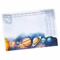 A3 Schreibtischunterlage Sonnensystem Planeten mit kleinem 1x1 und Alphabet Notizblock 50 Blatt Malunterlage Papier 50 Blatt Kinder Schreibtisch Auflage Junge Weltall