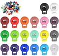 Bohoman 80 Stücke Kordelklemme, 8mm Bunt Kordelstopper Kabelstopper Einlochmontage Ende Feder Toggle Stopper für Kordelzug Rucksack Rucksack Bastelbedarf(20 Farben)