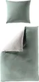 Bierbaum Wendebettwäsche "Modern Uni in Gr. 135x200 oder 155x220 cm", grün (lind), B/L: 135cm x 200cm, 1 Stk., 1 Stk., Renforcé, B/L: 80cm x 40cm, 2 Stk.