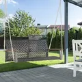 Costway - Schaukelbank 2-sitzer, Haengebank Pe-rattan, Gartenschaukel Zum Aufhaengen, Hollywoodschaukel Mit Akazienholz-armlehnen, 360 Kg Belastbarkeit, Schaukel Für Terrasse & Garten & Balkon