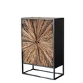 Highboard MERID Metall recyceltes Altholz Stern Design Sonne Treibholz massiv