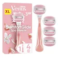 Gillette Venus Comfortglide Spa Breeze Rasierer Damen — Inkl. 4 Ersatzklingen für Nassrasierer, Rutschfestes und Ergonomisches Handstück — Rosa