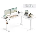 VASAGLE Höhenverstellbarer Schreibtisch elektrisch, L-förm, 160 cm, mit Ladestation, Memory-Funktion