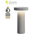 VOLUME retro Akku-Tischleuchte In- und Outdoor grau