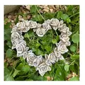 Grabschmuck Rosenblüten Rose Herz Rosenkranz Rosenherz Grabdekoration wetterfest