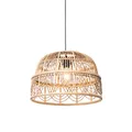 Qazqa Pendelleuchte Michelle, ohne Leuchtmittel, Warmweiß, QAZQA Hängeleuchte, e27, Braun, Rattan, Orientalisch