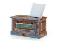 Sitzbank Garderobenbank Bank f. Garderobe RIVERBOAT Altholz massiv VINTAGE-Optik
