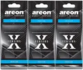 AREON X Autoduft Neuwagen New Car Auto Lufterfrischer Schwarz Aufhänger Anhänger Spiegel Pappe 2D (Set Pack x 3)