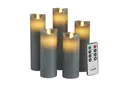 LC Home LED-Kerze Set Echtwachskerze Timerfunktion Fernbedienung LED Kerzen Dimmbar (Set, 5-tlg., LED Kerzen Set Stumpenkerzen mit Fernbedienung Timerfunktion dimmbar), LED Kerzen 3er Set in 7,5x10/12,5/15 oder 5er Set in 5x13/14/16/18/20