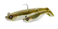 Savage Gear Savage Minnow - Lebendige Kicking Action, Stand-Up Jig Head Design, ideal für Salzwasser- und Süßwasserangler, perfekt für Raubfische wie Hecht, Barsch & Zander Grün Silber 10 cm