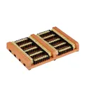 Relaxdays Schuhabstreifer mit Bürsten, Rutschfester Boden, Holz, Schuhabtreter außen, Schuhschmutzbürste, braun/schwarz