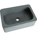 Waschbecken Naturstein Basalt ca. 45x30x15 cm Waschtisch Waschschale Becken Grau - Grau