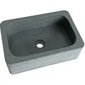 Estexo - Waschbecken Naturstein Basalt Ca. 45x30x15 Cm Waschtisch Waschschale Becken Grau
