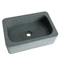 Waschbecken Naturstein Basalt ca. 45x30x15 cm Waschtisch Waschschale Becken Grau