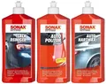 SONAX Außen Lack Pflege Set 3-teilig Lack Reiniger & Auto Politur & Auto HartWax