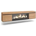 Skraut Home Lowboard,, Eiche, Mehrfarbig, Holzwerkstoff, Rechteckig,Rechteckig, 208x45x35 cm, Wohnzimmer, Wohnwände, Lowboards, Lowboards hängend