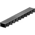 ACO Rinne Hexaline 2.0 aus schwarzem Kunststoff mit stahlverzinktem Stegrost 1 m