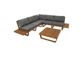 DEGAMO Gartenlounge-Set CARTAGENA, (1-tlg), Ecksofa 250x250cm, Akazie geölt, Polster grau