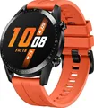 Huawei Watch GT 2 46 mm schwarz am Silikonarmband sunset orange