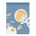 Lichtblick Klemmfix Verdunklungs-Rollo mit Motiv, ohne Bohren, Blickdicht, Seitenzugrollo, Made in Germany, Astronaut - Blau 80 x 150 cm (B x L)