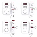 4x Infrarot Alarmanlage Bewegungsmelder Sensor Sirene Alarm Sicherheit System
