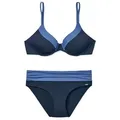 Schiesser Bügel-Bikini Aqua Sea Blossom (2-St) bikini oberteil bade-anzug blau 38D