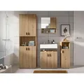 Mid.you Badezimmer, Eiche Artisan, Kunststoff, 4-teilig, Holzoptik, 8 Fächer, 150 cm, FSC Mix, hängend, stehend, Badezimmer, Badmöbelsets & Badmöbelserien, Badmöbel-Sets