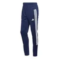 adidas Men's Workout Essentials All-Set 3-Stripes Knit Pant, Dark Blue/White, L